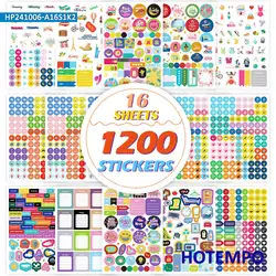 1200PCS Planner Stickers Monthly Daily To Do List Cute Scrapbook Decals for Laptop Diary Notebooks Stationery Phone Sticker Toys
