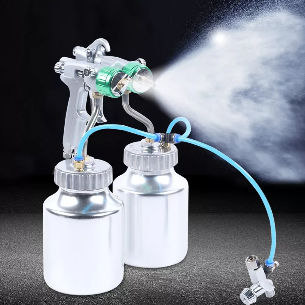 Handheld Automatic Polyurethane Spray Gun Foam Sprayer Double Head + 2*1L Pot Tank Professional Spray Foam Machine