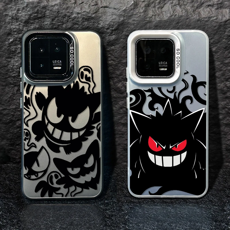 Anime Pokemon Gengar Colored Silver Phone Case For Xiaomi 13T 12T 11 Lite Poco X5 X3 F4 M3 M2 C51 Redmi Note 12 11 Pro 5G