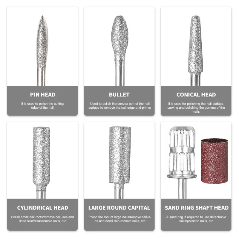 45000RPM Nagelbohrmaschine, elektrische tragbare Nagelfeile, wiederaufladbarer Nagelschleifer für Gel-Nägel, zum Polieren für Zuhause, Maniküre, Salon