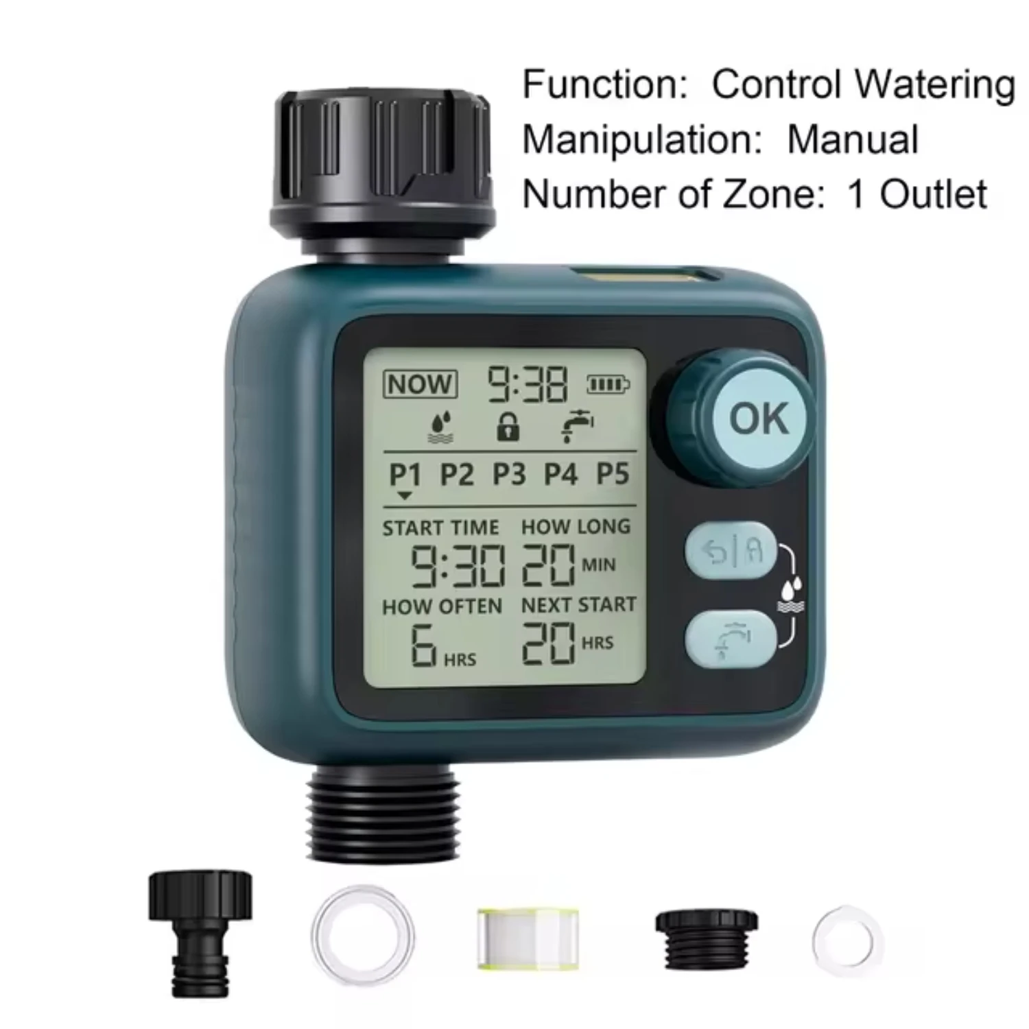 

Intelligent Smart Automatic Water Timer Garden, Digital Irrigation Machine with 1/2/3 Zones, Outdoor Use to Save Water & Tim