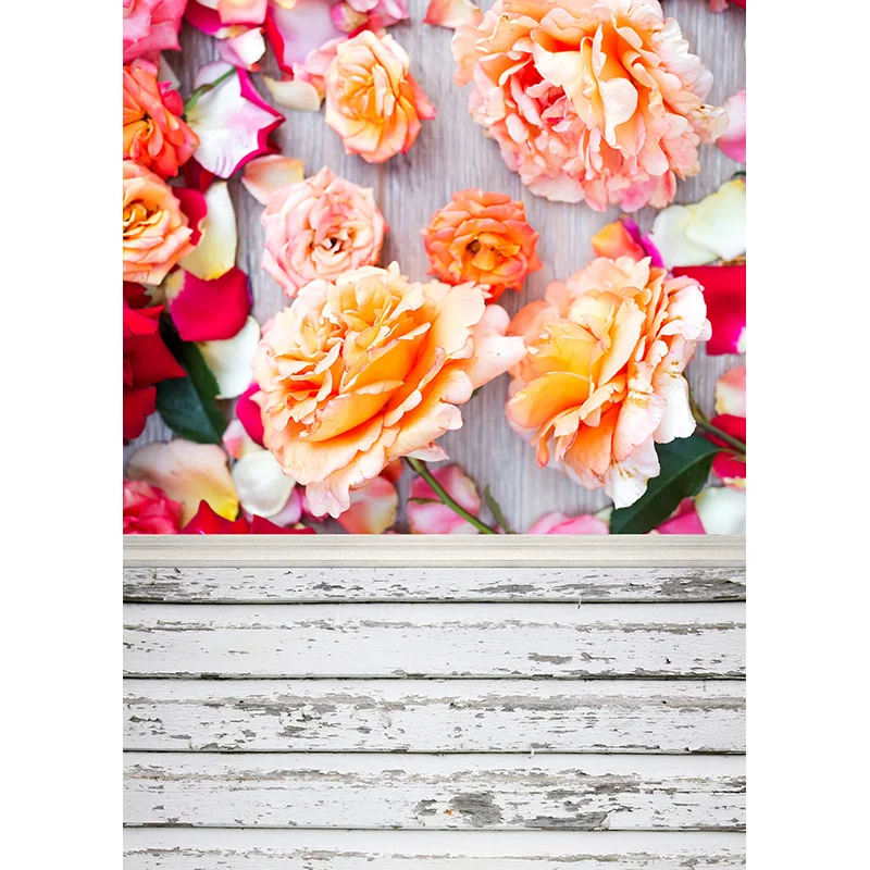 ZHISUXI Spring Photography Background Flower Wood Floor Backdrop Studio Photo for Children Newborn Photocall 210320CAT-03