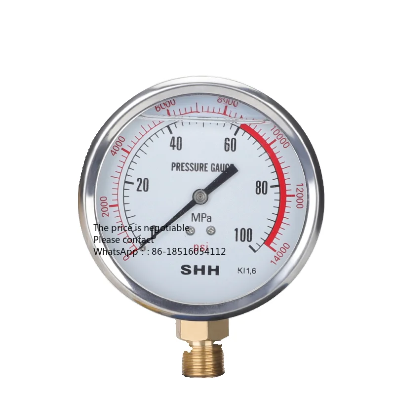 

Гидравлический инструмент Ударопрочный манометр высокого давления 0-100 мПа 1000 кг Ударопрочный манометр