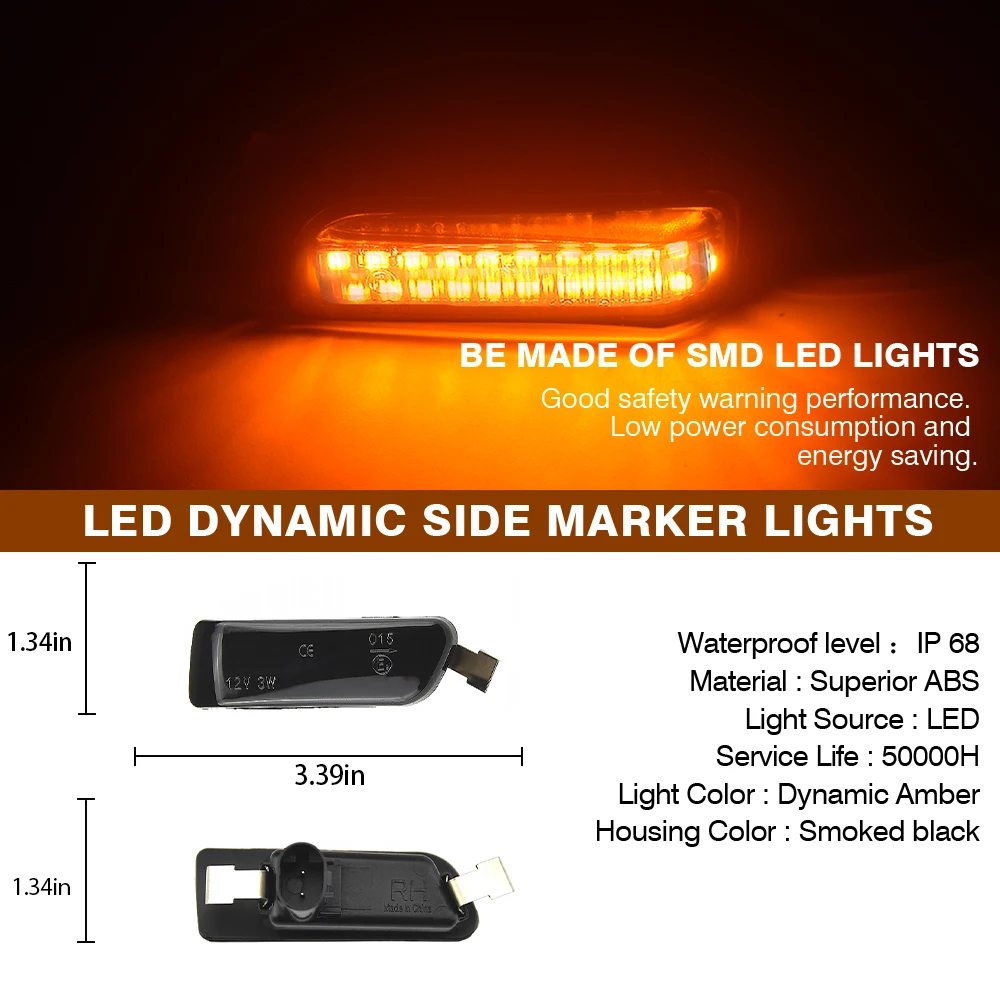 

Динамический светодиодный боковой габаритный указатель поворота для Audi A8 A8L S8 4E D3 mk2 Quattro 2003-2009 Янтарный Canbus 4E0949127/8