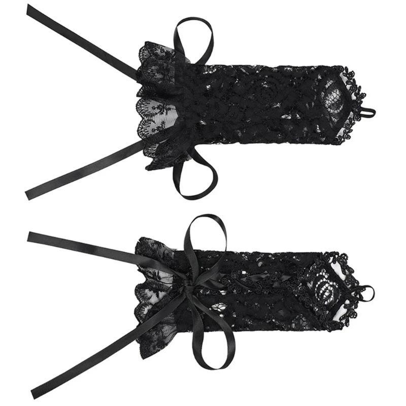 Guantes encaje para vestido noche para mujer, guantes cortos para mujer, guantes graduación