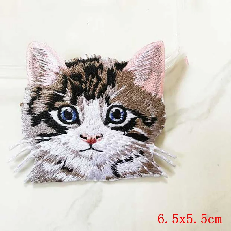 Cute Cat Embroidery Patch Cartoon Animal Patch Iron On Patches For Clothing Thermoadhesive Patches On Clothes Sewing Applique