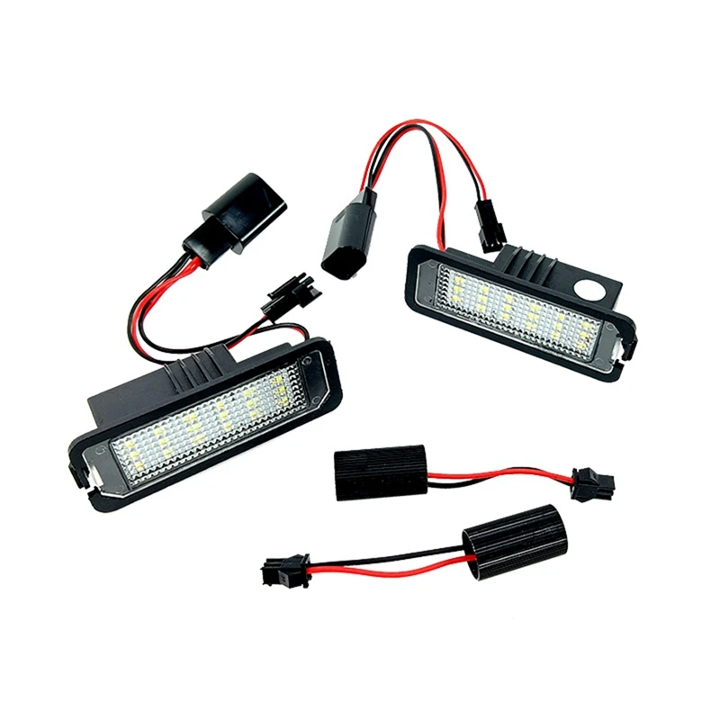 1 pasang lampu plat nomor LED lampu lisensi untuk Volkswagen Skoda POLO GOLF Porsche Bentley Altea bagian otomatis