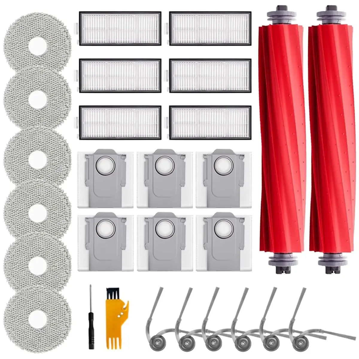 (A25M) Accessories for Roborock QV 35S/ QR 798/ QR 598/ QV 35A Vacuum Cleaner, QR 798 Replacement Brush Filter Mop Bags