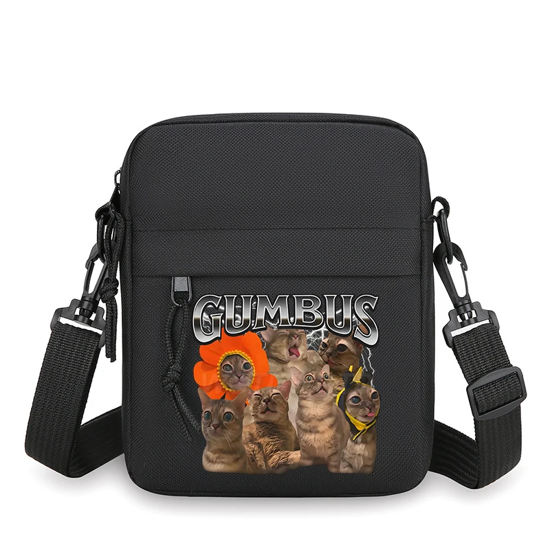 

Casual Crossbody Bag Fun Cat Meme Men Women Mini Mobile Phone Bag Commuter Advanced Style New Travel Outdoor Oxford Cloth Bag