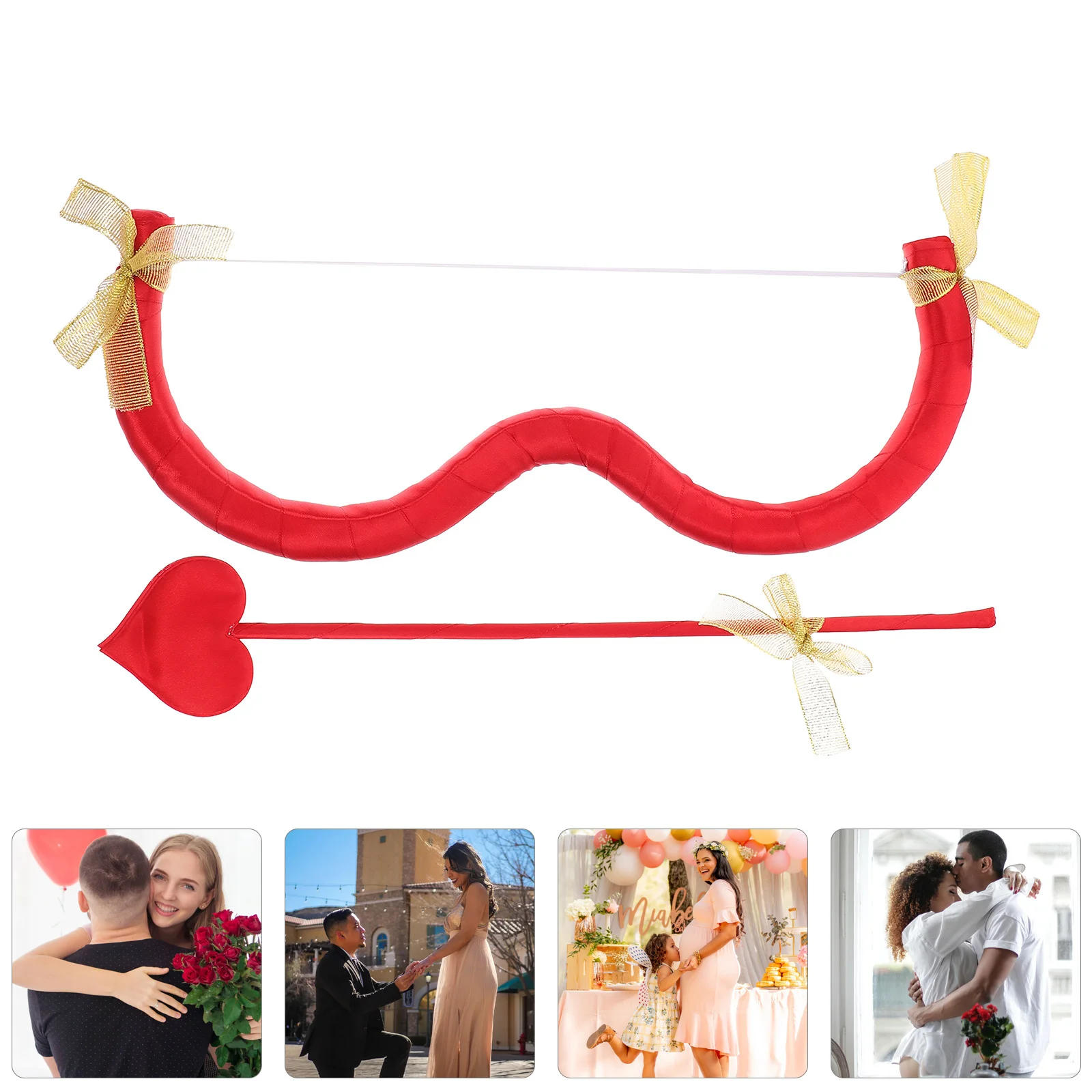 

1Set Cupid Bow Arrow Set for Valentine Cosplay Costume Prop Party Supplies Cupid Accessories Photo Props Cosplay Bow