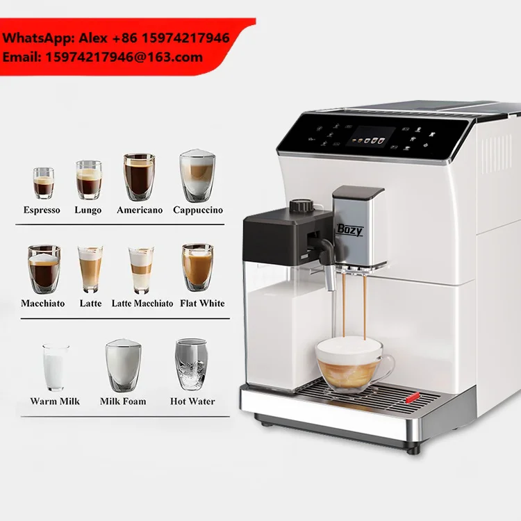 Italian Professional Automatic Expresso Commercial Espresso Coffee Machine With Grinder Milk Frother