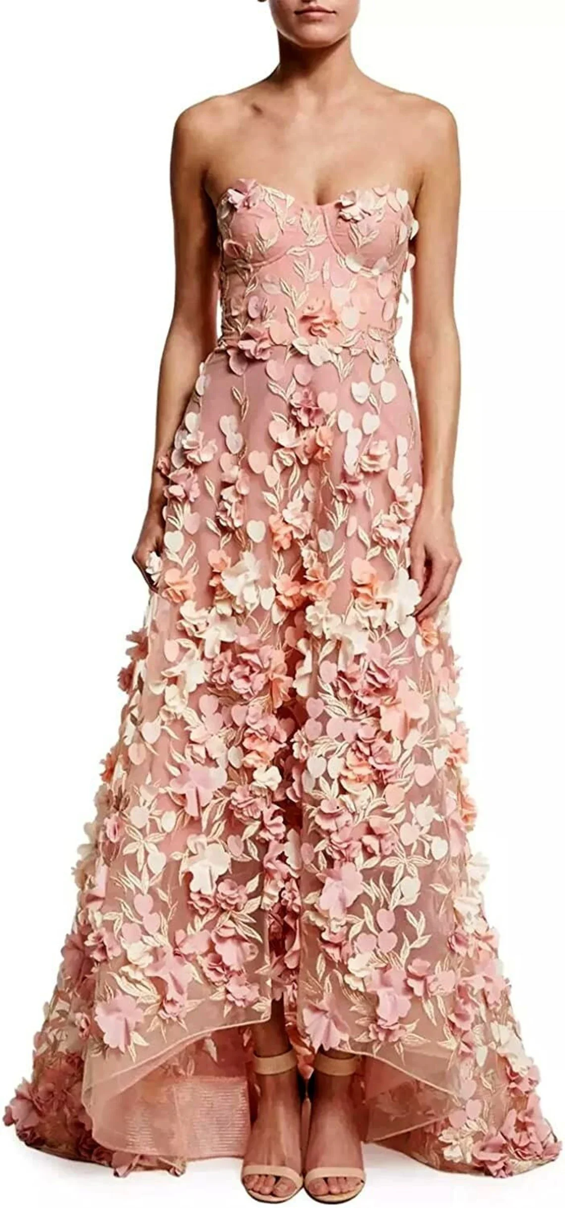 Vestidos de noche sin tirantes para mujer, ropa Floral en capas asimétrica, elegante, Ever Pretty, graduación