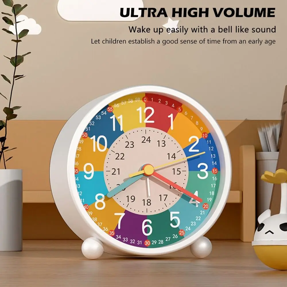 Portable Metal Alarm Clock Colorful Dual Bell Desktop Alarm Clock Wake Up Clock Student Use