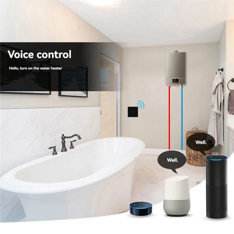 

APPLIA-Wi-Fi переключатель котла/контроллер водонагревателя 20A Tuya Smart APP дистанционное управление Alexa домашняя голосовая стеклянная панель с вилкой европейского стандарта