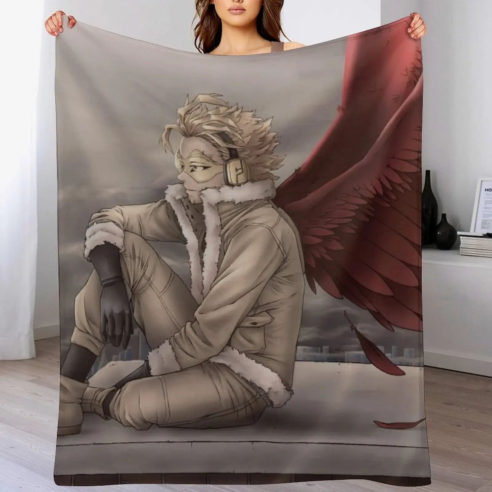 Rooftop Hawks Throw Blanket Thermal Hairy halloween Blankets