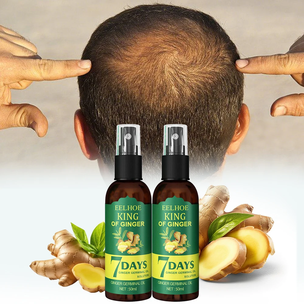 

Ginger Hair Oil, 2Pcs 7-Day Spray to Repair Hair Damage Scalp Care Hair Massage Essence Deep Nourishing Hair Oil