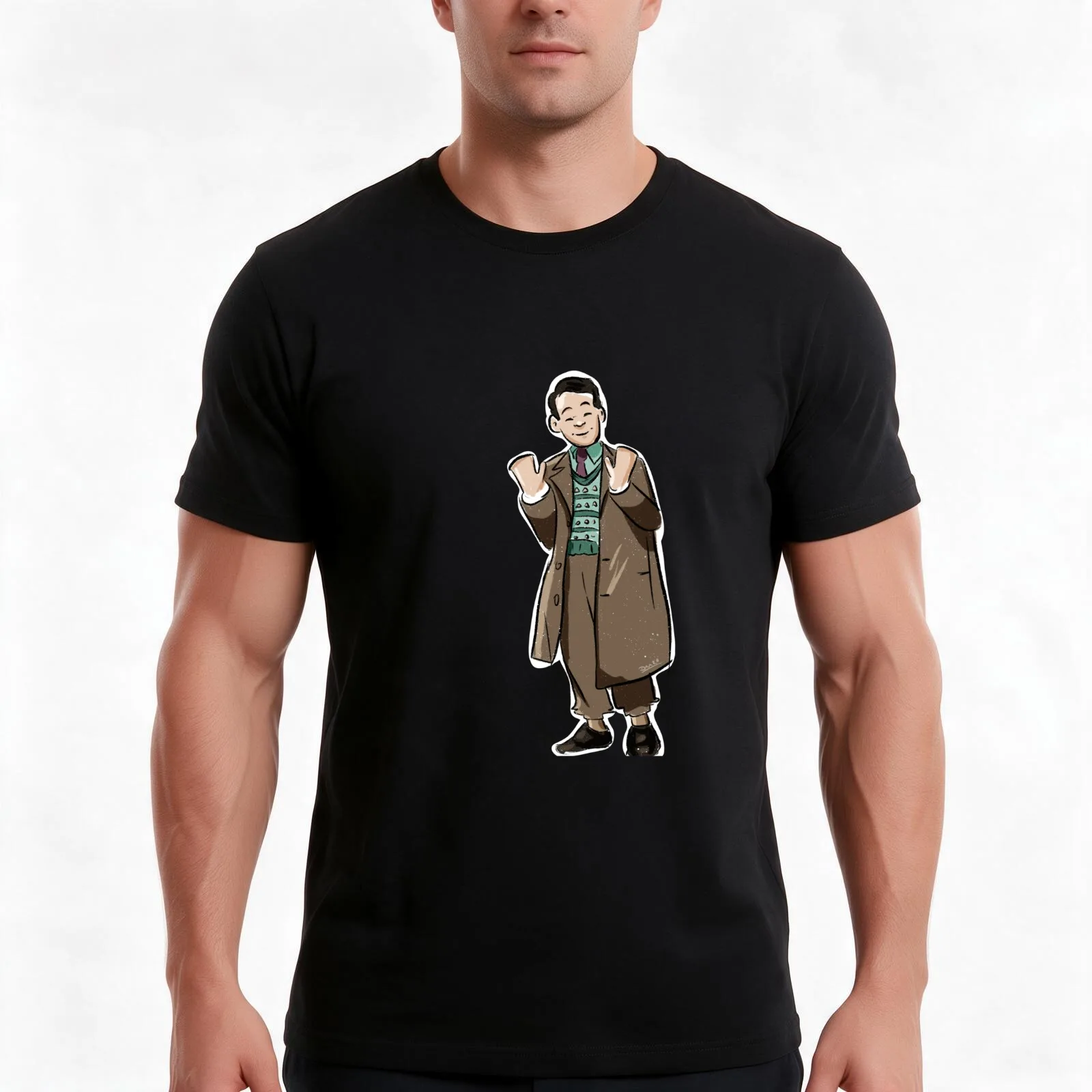 Gilbert Chilvers T-Shirt, Summer Casual Cotton Tee, Oversized Streetwear Tops, Vintage Graphic Print, Loose Fit Short Sleeve