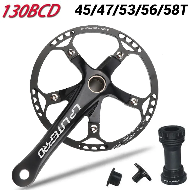 

Litepro Integrated Bicycle Crankset Hollowtech 130 Bcd Aluminum Bmx Crank For Folding Bike 130bcd Chainring 45t 47t 53 56 58t