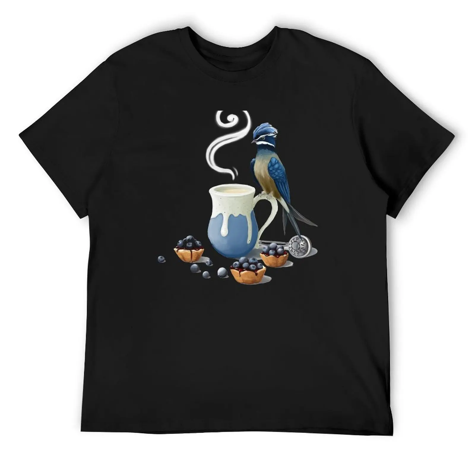 White tea, blueberry tarts, and a treeswift T-Shirt quick-drying vintage anime shirt t shirts for men graphic