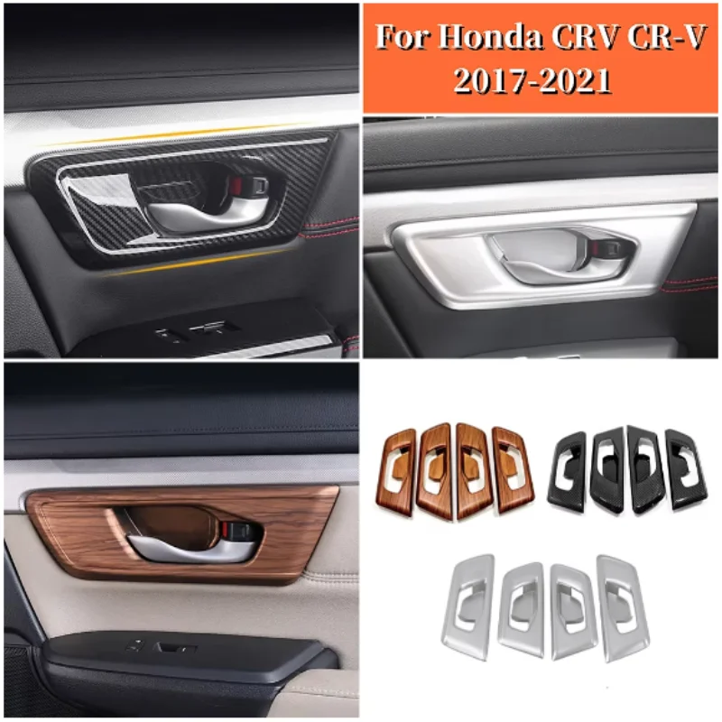 

LHD ABS Car Inner Door Bowl Cover Handle Frame Trim Car Styling Decoration Accessories Parts For Honda CRV CR-V 2017-2021