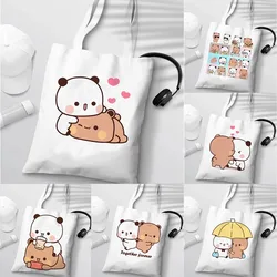 Bubu Dudu Anime Tote Bag składana torba na zakupy typu Tote estetyczna moda płócienna torba na zakupy wielokrotnego użytku damska