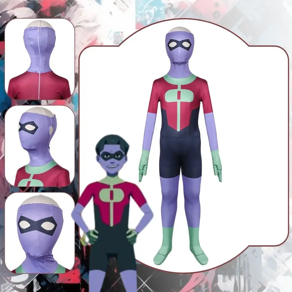 Kids Invincible Omni Man Cosplay Fantasia Costume Disguise for Children Zentai Jumpsuit Mask Suit Halloween Carnival Clothes