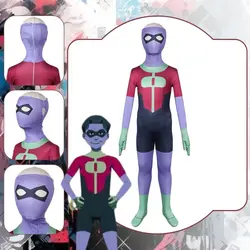 Kids Invincible Omni Man Cosplay Fantasia Costume Disguise for Children Zentai Jumpsuit Mask Suit Halloween Carnival Clothes