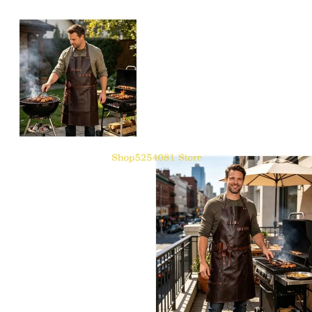 AXYC Elegant PU Waist Apron Protective Layer For Cooking Serving Crafting