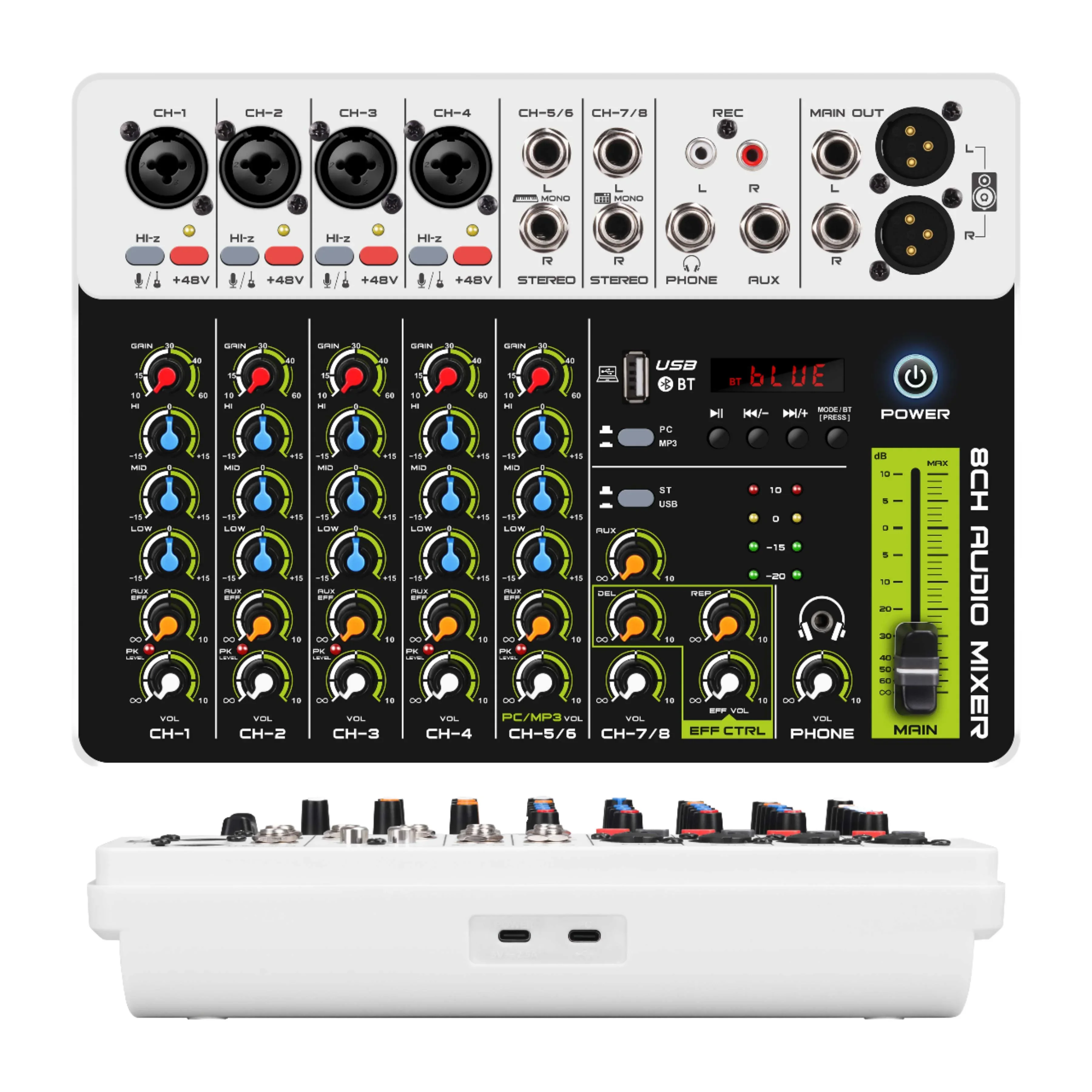 Best Seller Mixing DJ Controller/Audio Console Mixer Sound Speaker Professional Mixer Audio Digital Audio Mixer V8