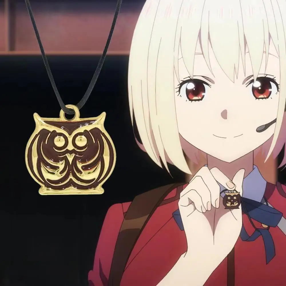 

Lycoris Recoil Nishikigi Chisato Owl Necklace Pendant Badge Trendy Play Anime Jewelry Cosplay Props Cartoon Accessories Gifts