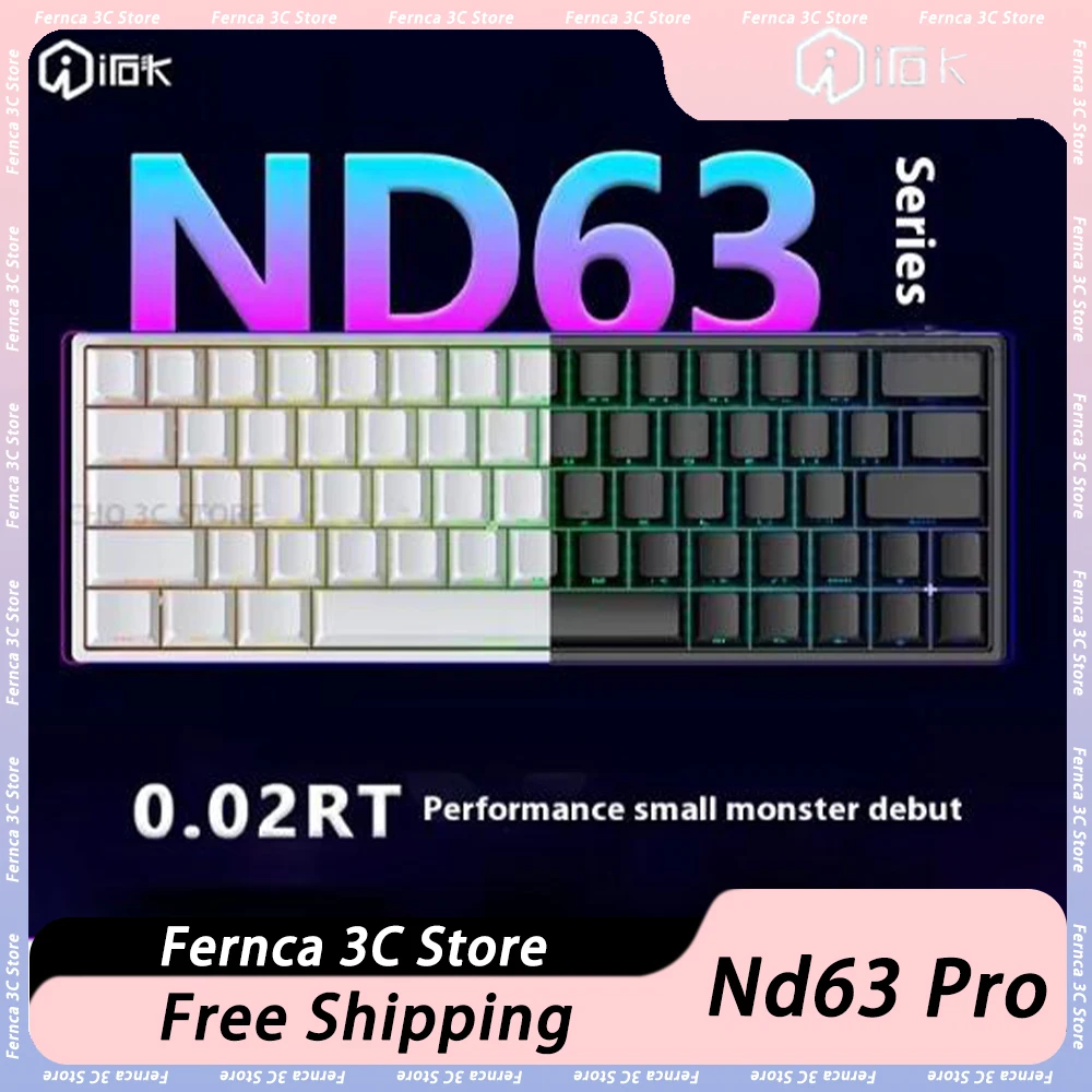 

Irok Nd63 Pro Mechanical Keyboard Magnetic Switch Hot Swap RGB E-Sports Wired PC Gamer Accessory Office Keyboard Customize Gifts