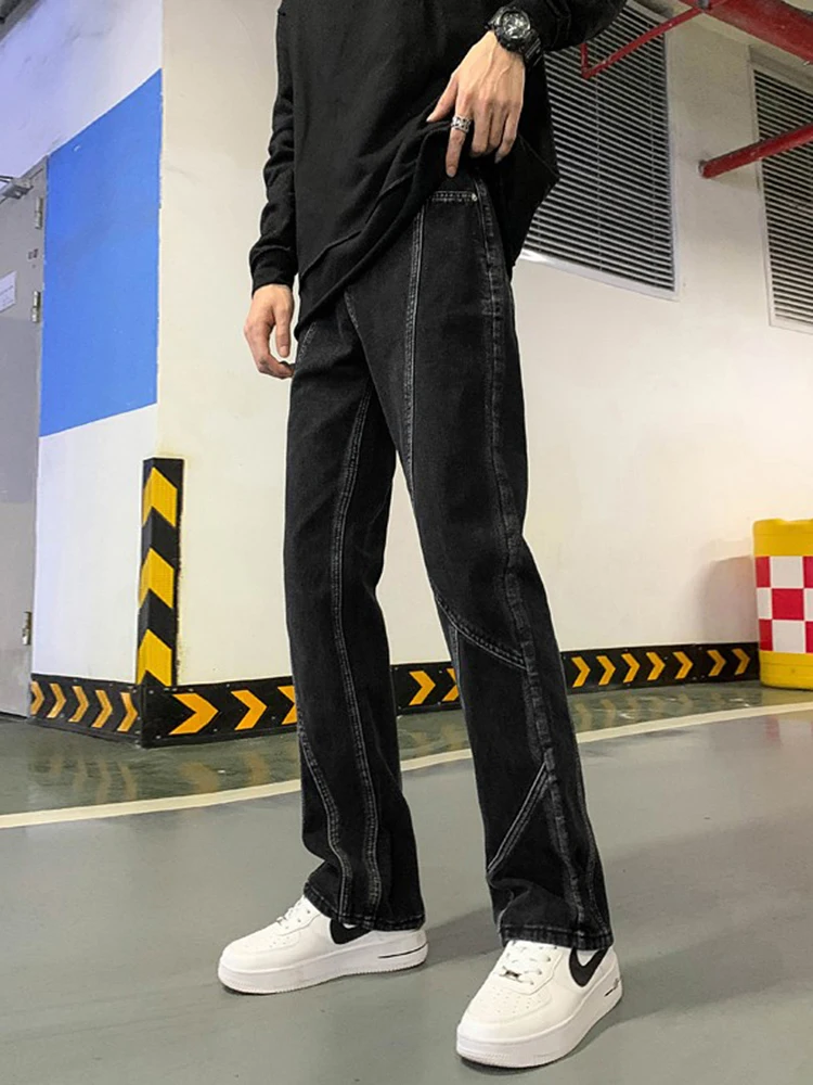 

Мужские повседневные свободные длинные джинсы в стиле пэчворк в стиле ретро, молодежные модные хлопковые джинсы 00% свободного покроя