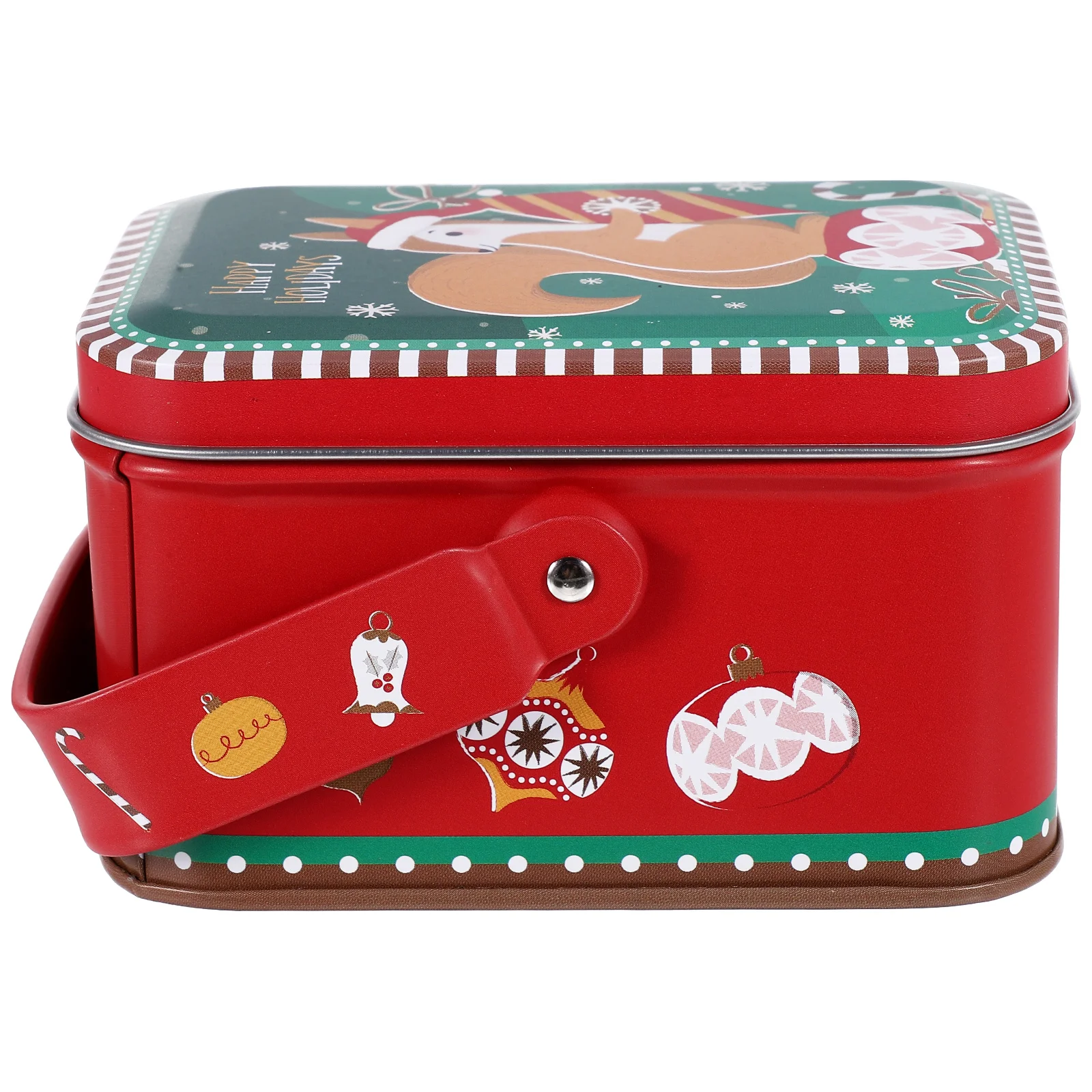 

Gift Tinplate Cookie Box Christmas Containers Xmas Treat Box Holiday Snack Packaging Santa Theme Christmas Decor