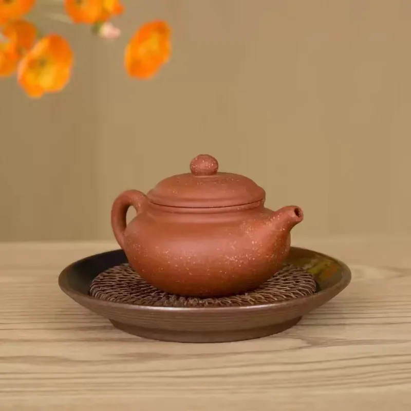 200CC Handcraft Yixing Teapot Using Dragon Blood Sand Clay 9 Holes Filter Antique Design Chinese Kettle Puer Tea Kung Fu Teaware