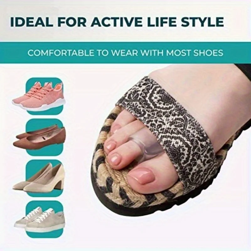 Gel Toe Separators, Hammer Toe Straightener, Waterproof & Latex-Free Silicone, One Size Fits Most, Unisex Spacer