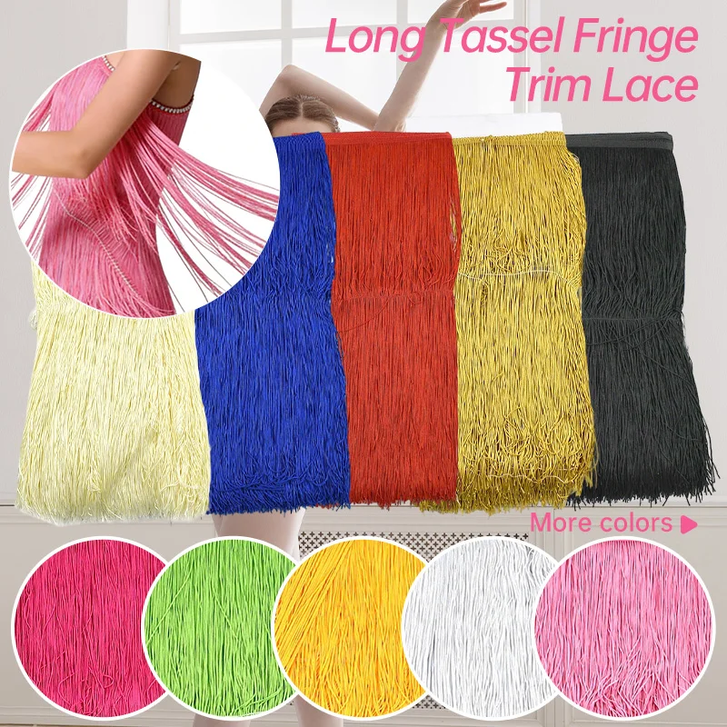 

2/5Meters 50cm Long Fringes Tassel Trims Latin Dance Curtain Lace Trimming Sewing Accessories Decoration Tassels Fringe Ribbon