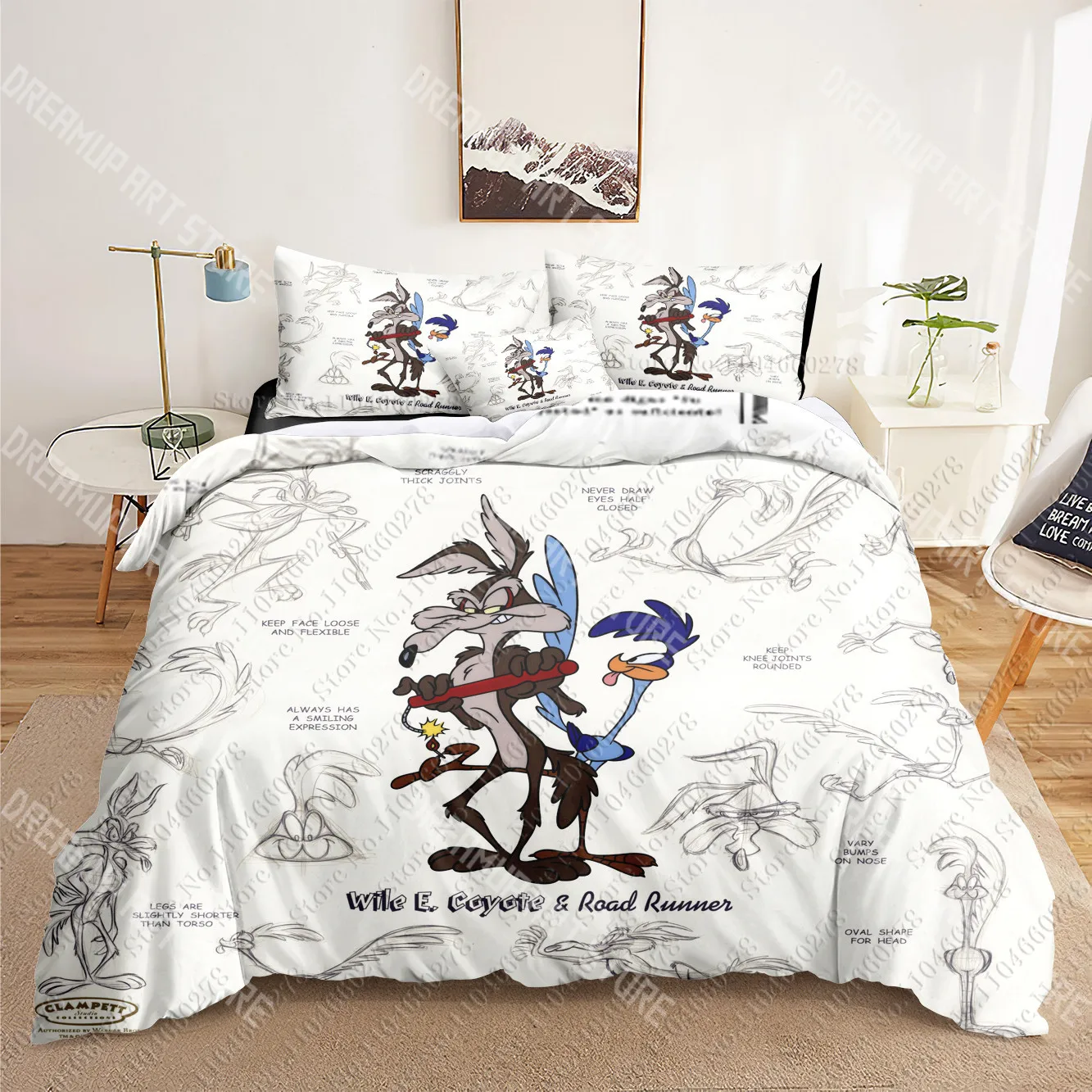 

wile e coyote Road Runner 3D Bedding Sets print duvet cover Adults/ children bed comforter birthday gift dropshipping