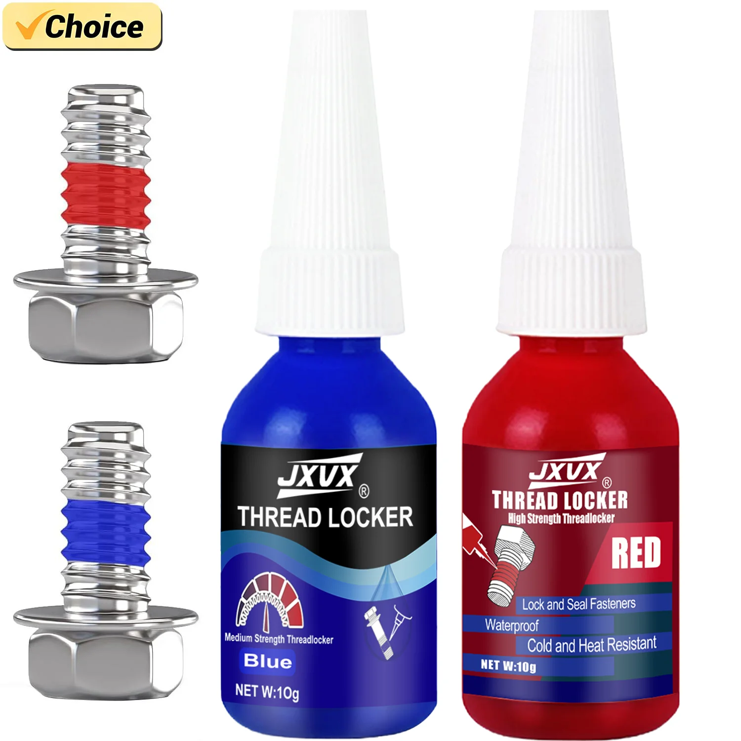 10 ml de frein-filet bleu/rouge amovible, colle d'étanchéité universelle pour vis, agents de freinage de filetage, colle anaérobie puissante, anti-desserrage, pour réparations de bricolage, produit