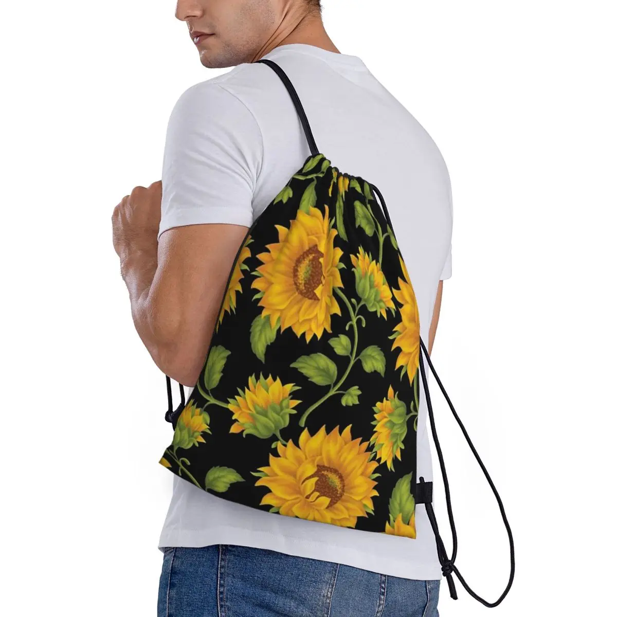 

Sunflower Backpacks Fashion Drawstring Bags Shoes Bag Book Bags for Travel Students