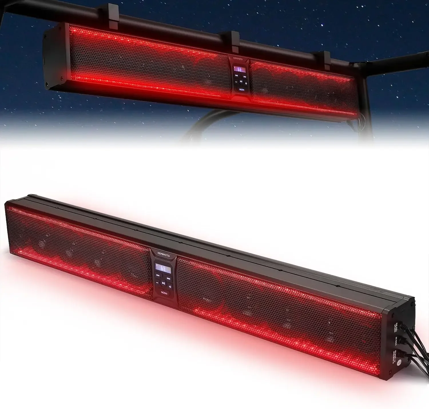 

39-inch 10 Speaker Aluminum UTV Sound Bar Waterproof Music Sync Multicolor Lights SxS Speakers Soundbar