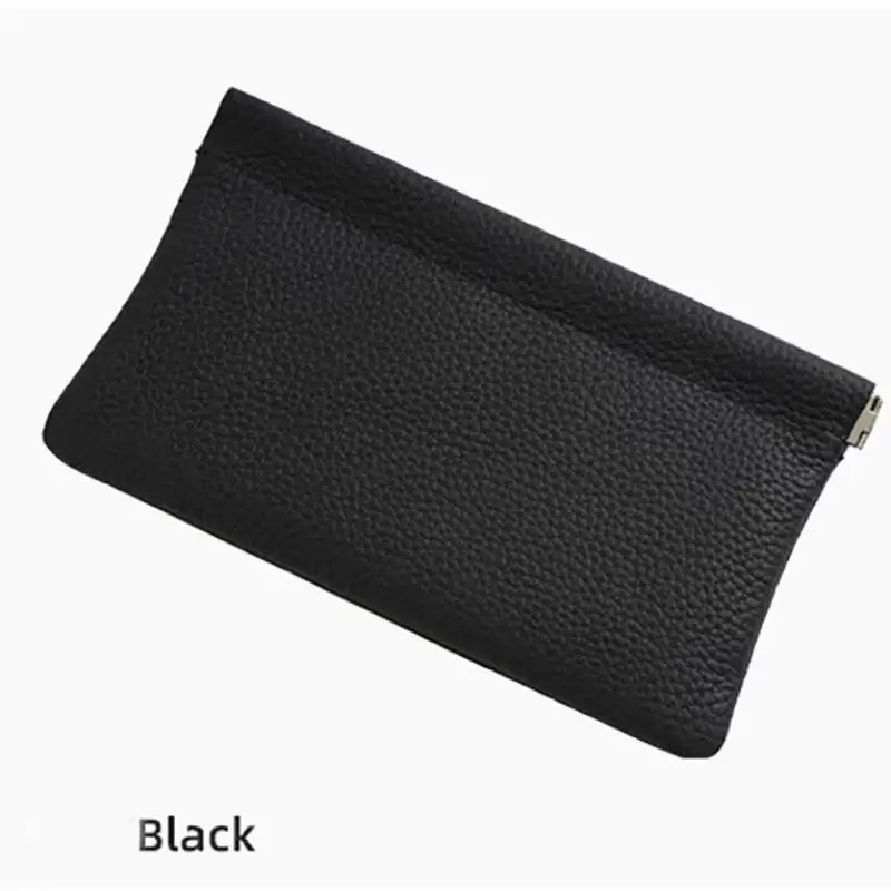 PU Leather Squeeze Coin Purse Pebbled Texture Auto Close Design For Storing Coins Cards Keys Daily Travel Use