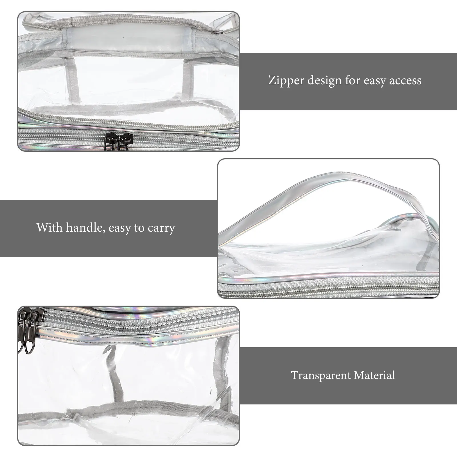 

Clear Double Layer Makeup Storage Waterproof Toiletry Pouch Large Capacity Lightweight Organizer Case For Women Travel