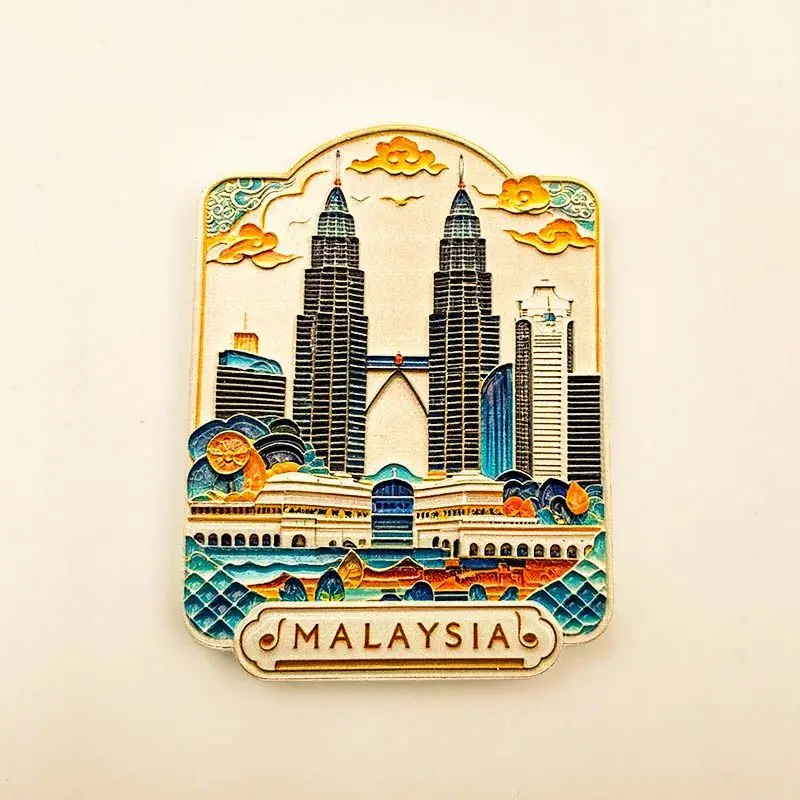 Malaysia Petronas Tower Refrigerator Magnet Personalized Creative Travel Souvenir Resin Three-dimensional Strong Magnetic Gift G