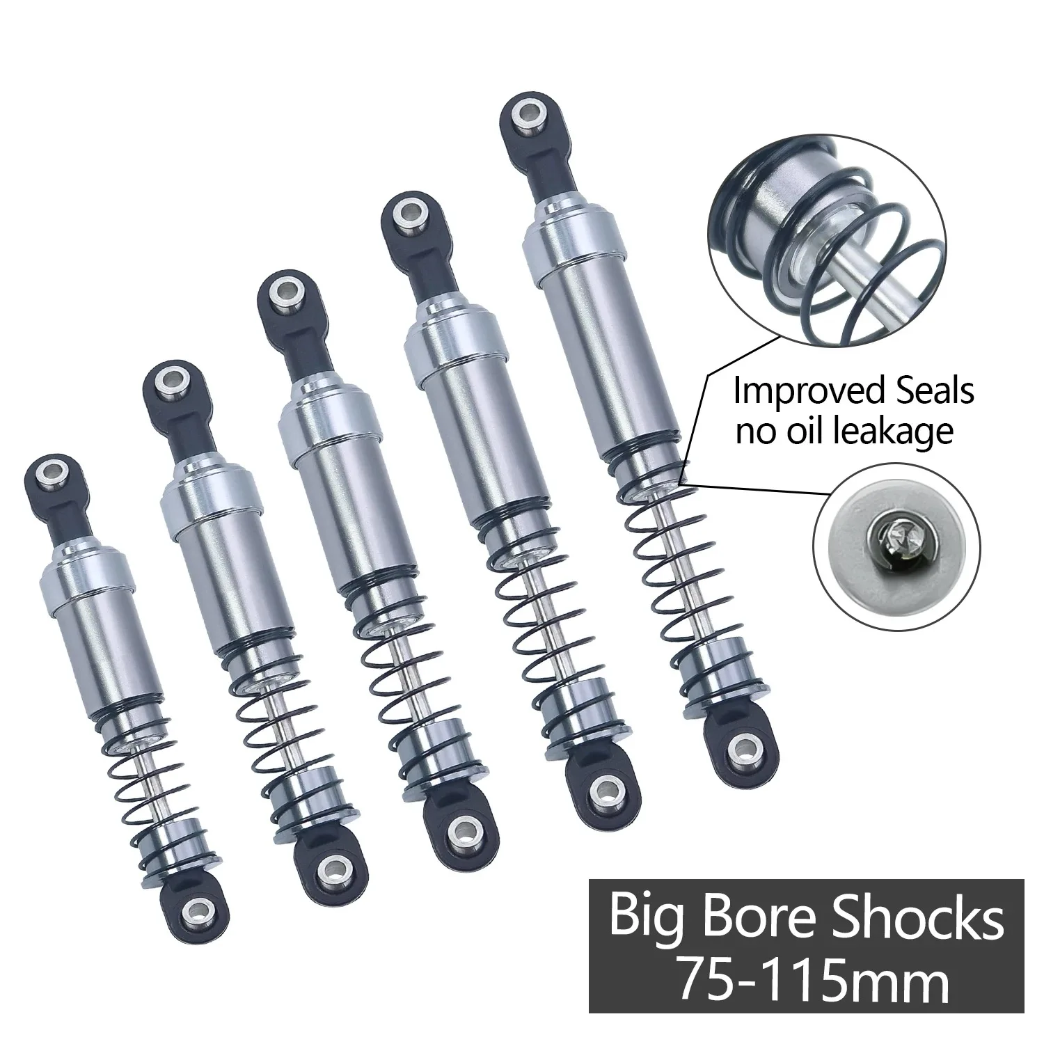 

Aluminum Alloy Large Caliber Shock Absorber LCG Low Center Of Gravity 75-115mm For 1/10 SCX10 TRX4 RC Crawler Car Upgrade Parts