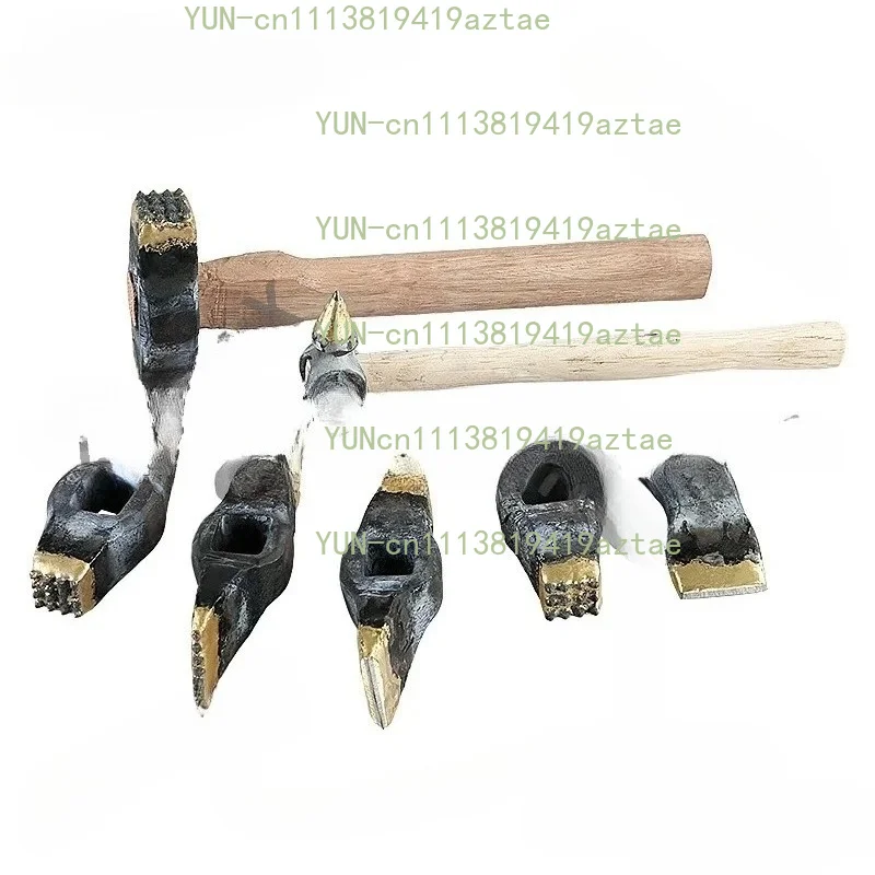 Handmade alloy chiseling hammer granite concrete stone repair lychee surface hemp surface split axe double head flower hammer