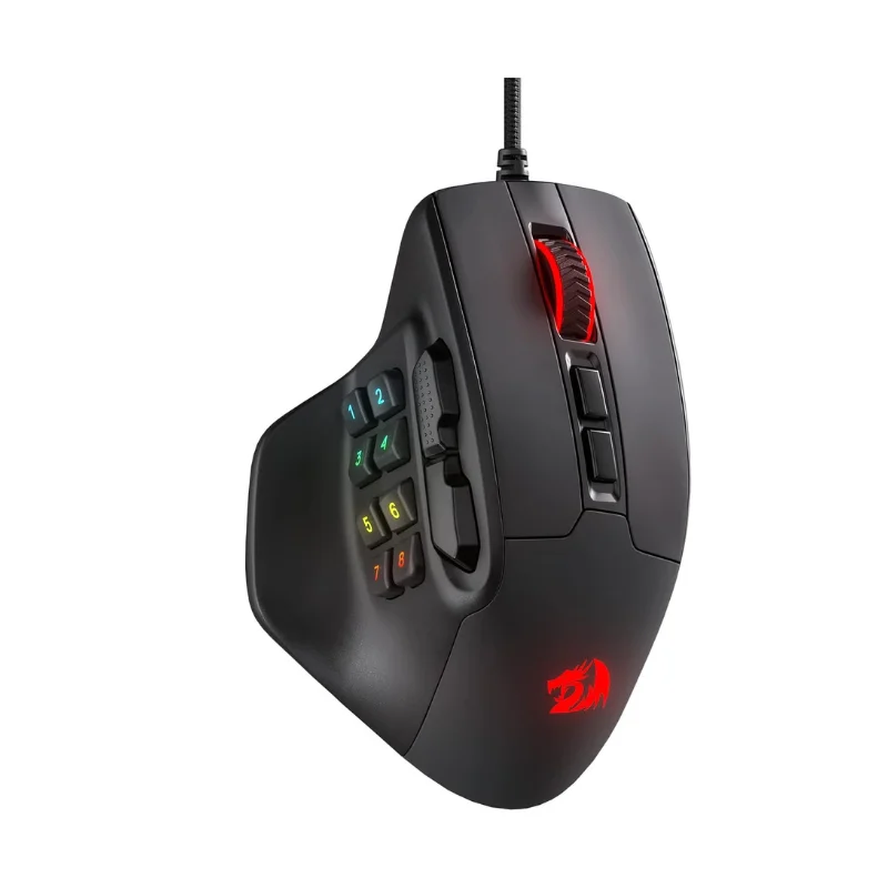 Redragon M811 Aatrox MMO Gaming Mouse, 15 Programmable Buttons Wired RGB Gamer Mouse w/ Ergonomic Natural Grip Build