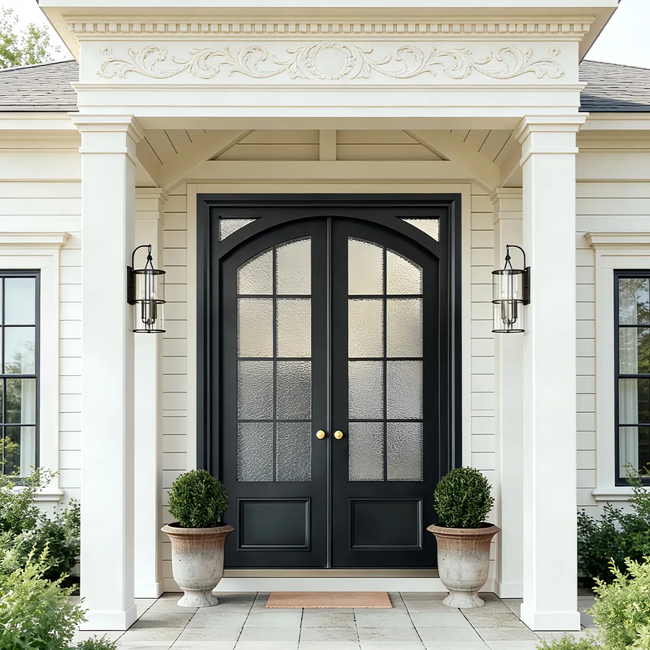 

Custom Cast Aluminum French-Style Vintage Glass Villa Entrance Door