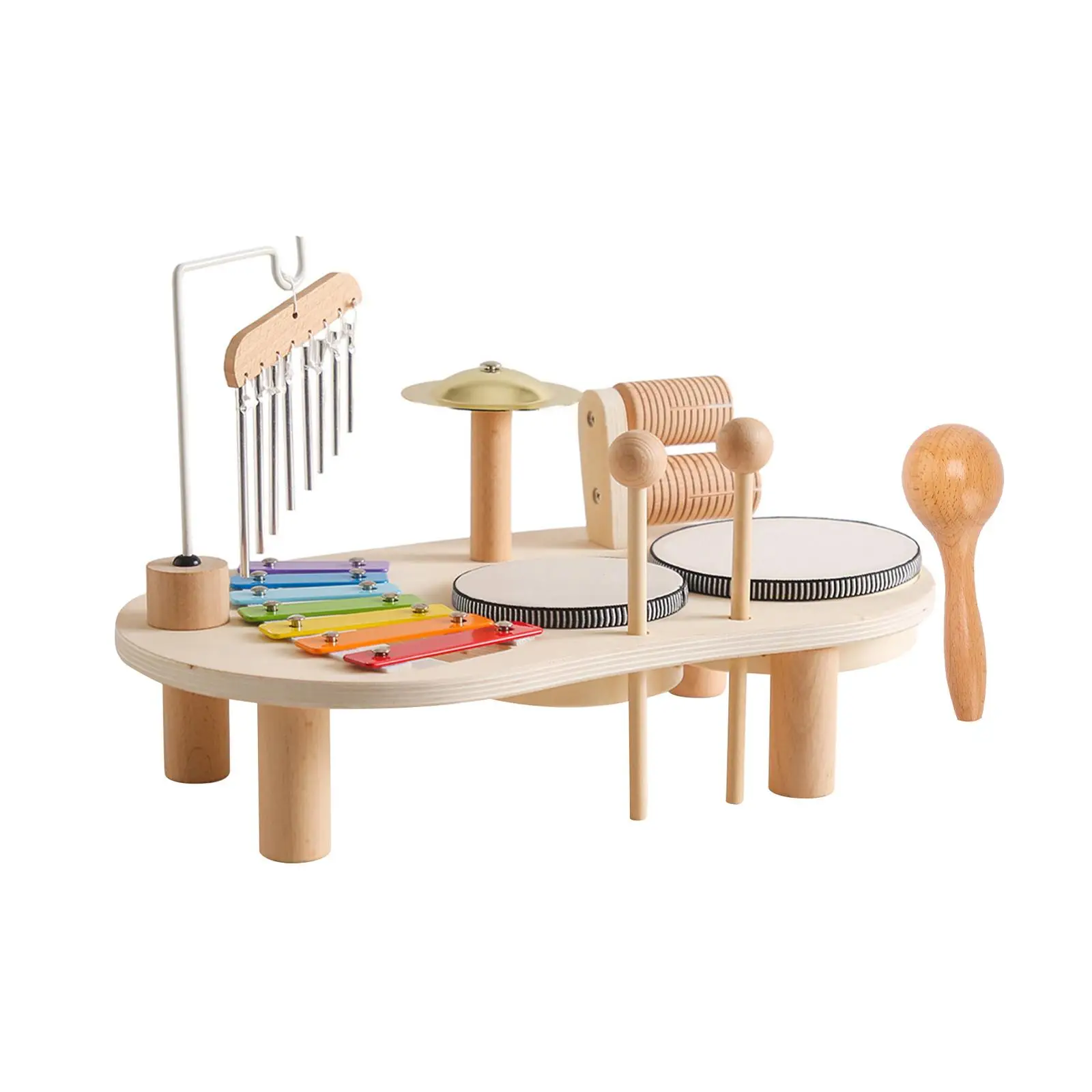 Baby Musical Toys Wooden Instrument Kids Drum Set for Babies Birthday Gifts