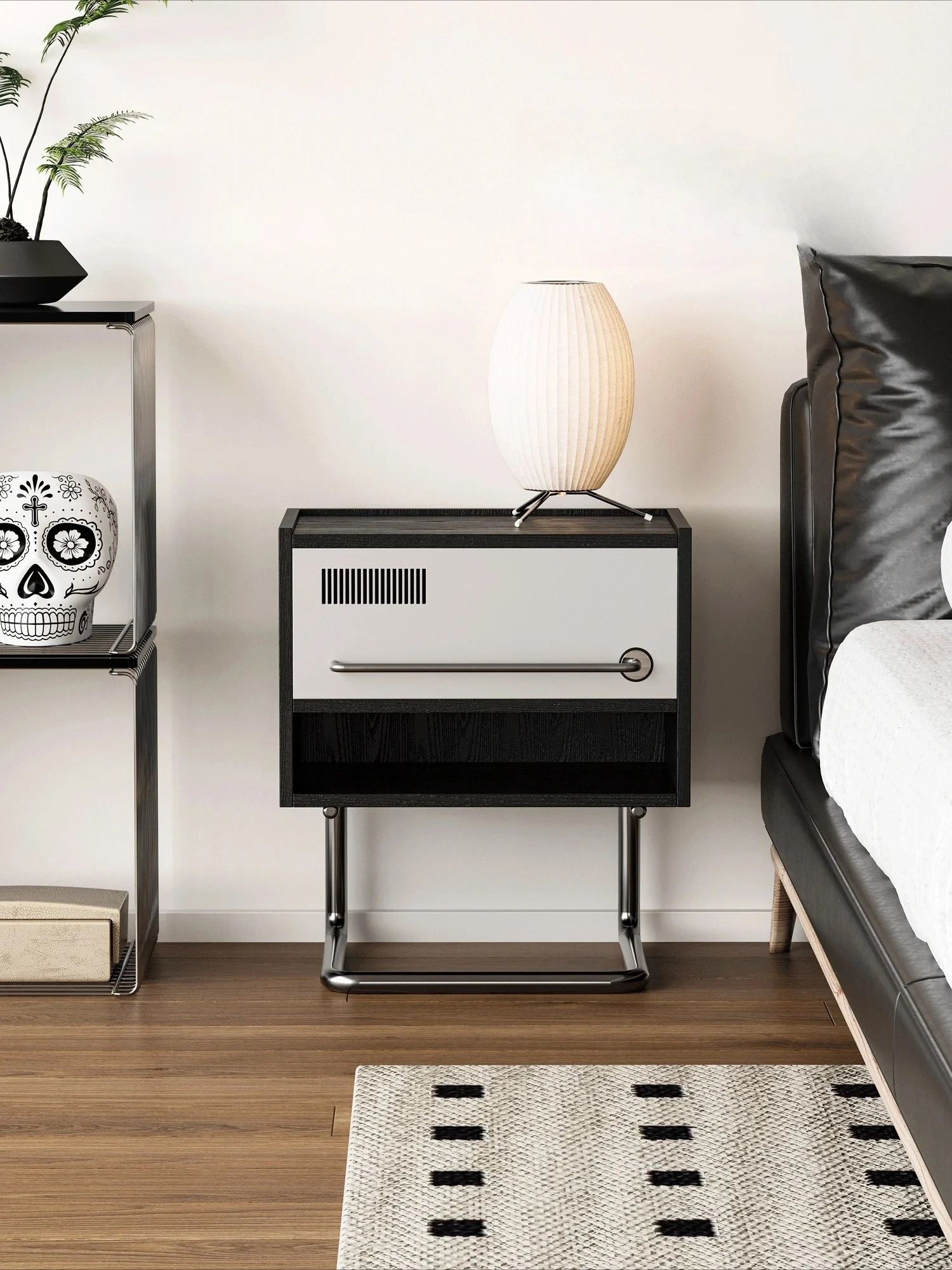 

Nordic Style Bedside Table Modern Minimalist Storage Side Cabinet Bedroom Light Luxury Creative Bedside Storage Cabinet