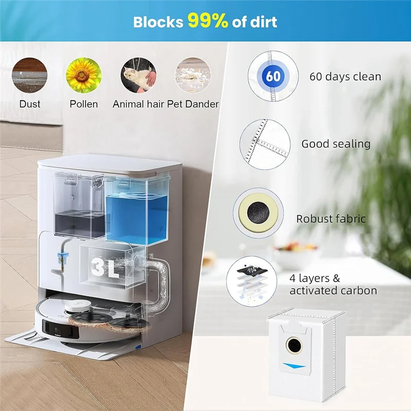 A70P ل ECOVACS DEEBOT T30S جهاز آلي لتنظيف الأتربة فرشاة جانبية رئيسية فلتر Hepa ممسحة القماش أكياس الغبار أجزاء